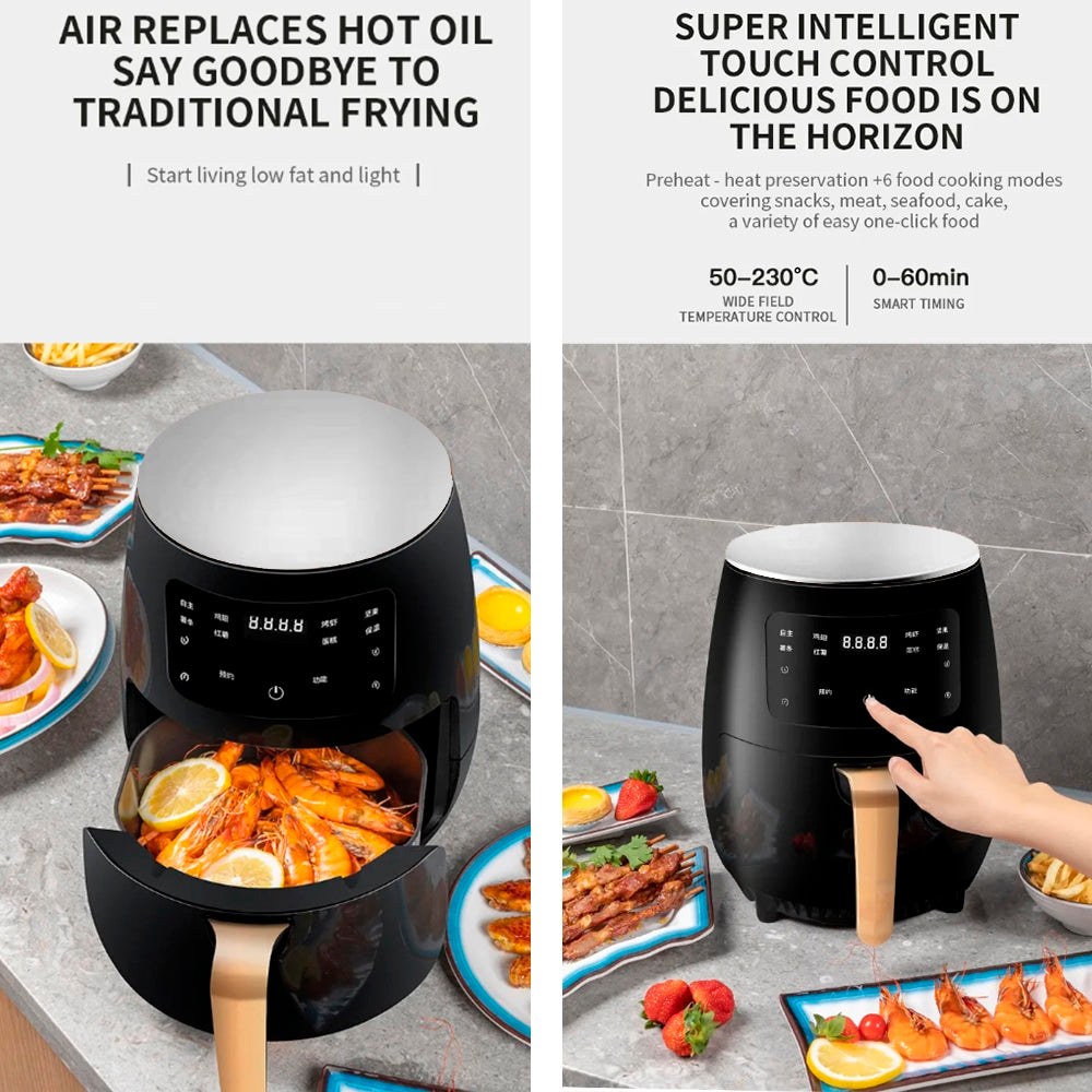 Airfryer 3,5 Liter (fettarm: Grillen, Backen, Frittieren und Frittieren) | Brehn