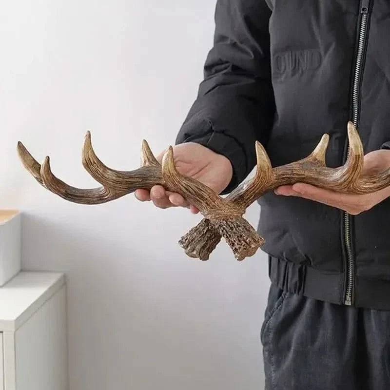 Vintage-Wandhaken aus Geweih, rustikale Garderobe