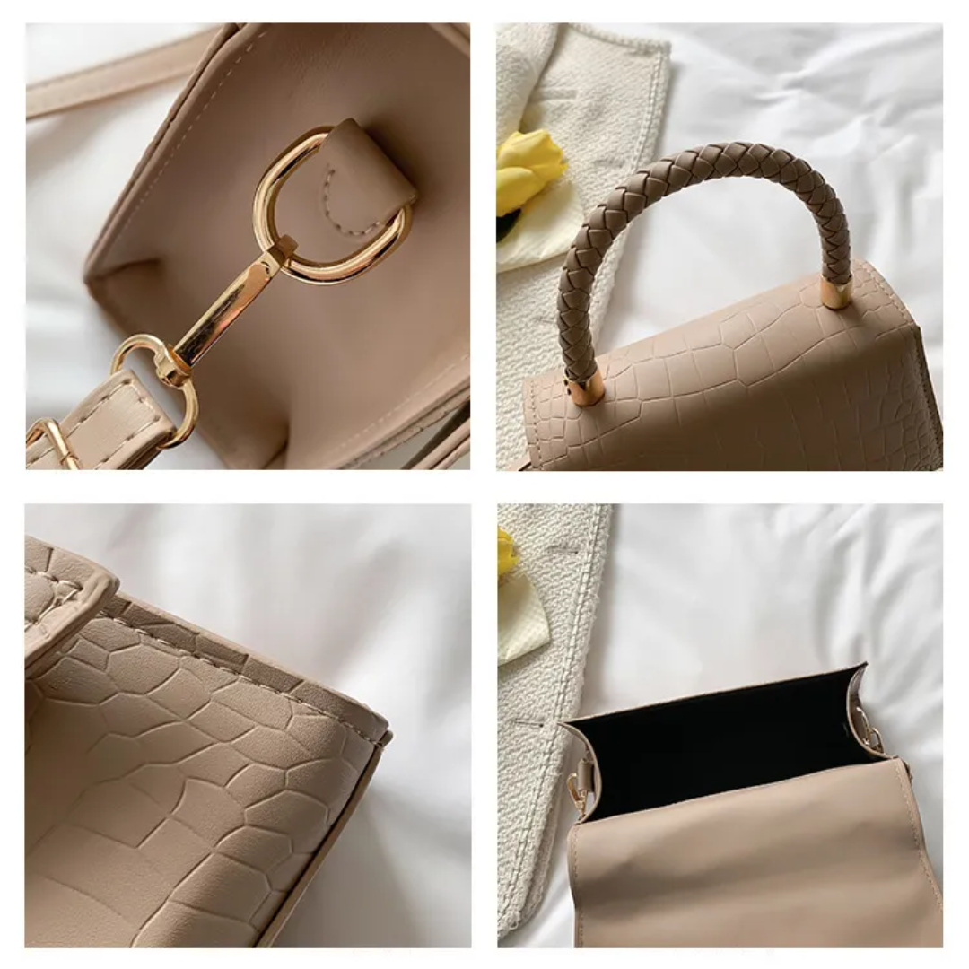 Stil Feder Damenhandtasche aus PU-Leder mit Crossbody-Gurt | Brehn
