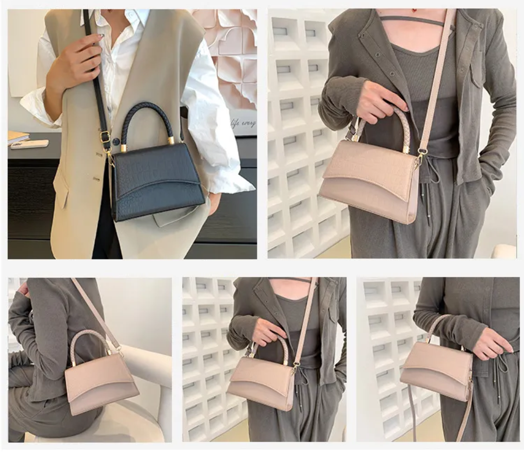Stil Feder Damenhandtasche aus PU-Leder mit Crossbody-Gurt | Brehn