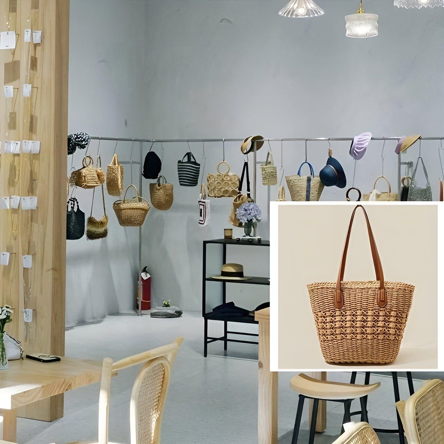 Strohhut Strandtasche – Große Kapazität & leicht | Perfekt für Einkaufen und Urlaub | Brehn