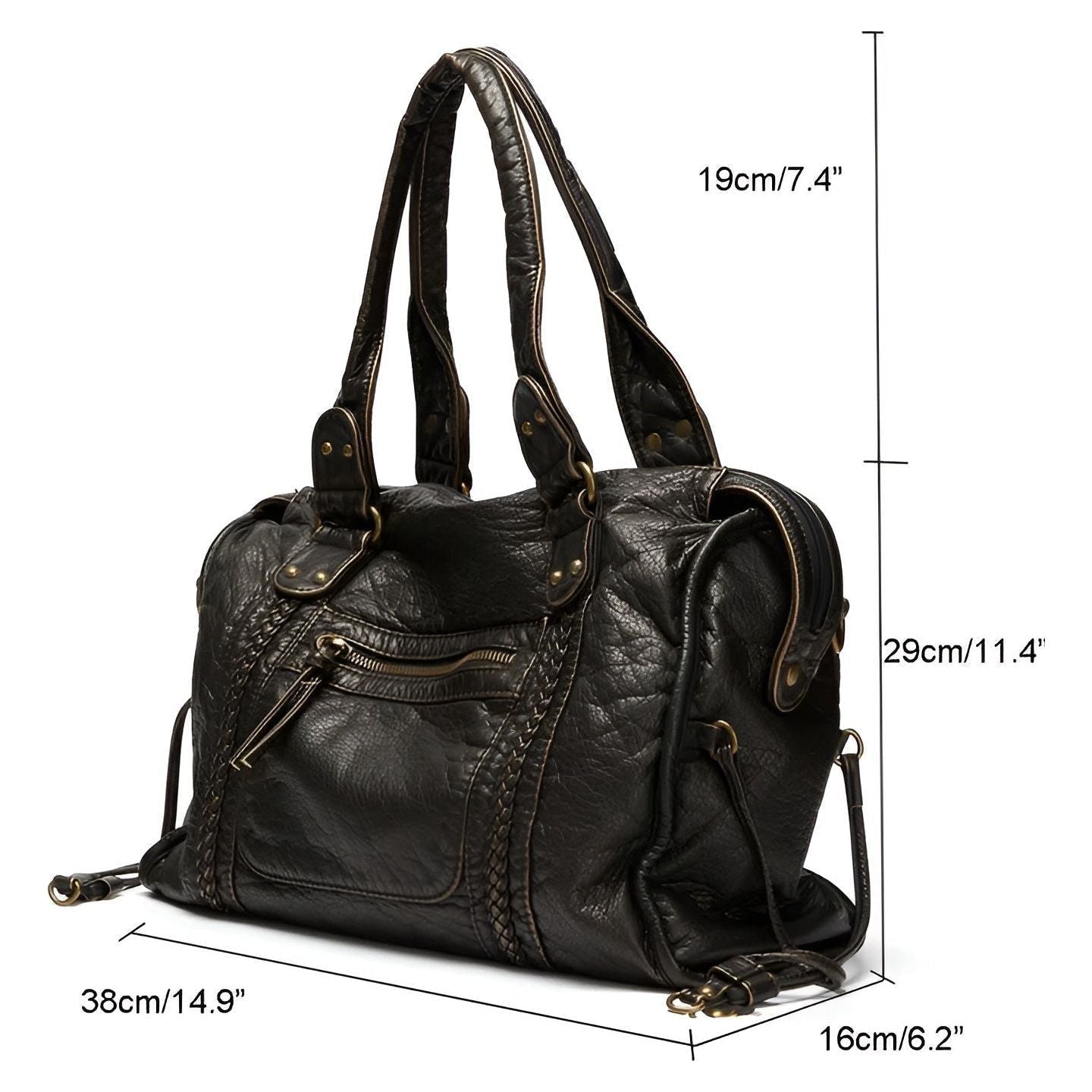 Schultertasche aus echtem Leder – Hochwertig und elegant | Perfekt für den Alltag & Büro | Brehn