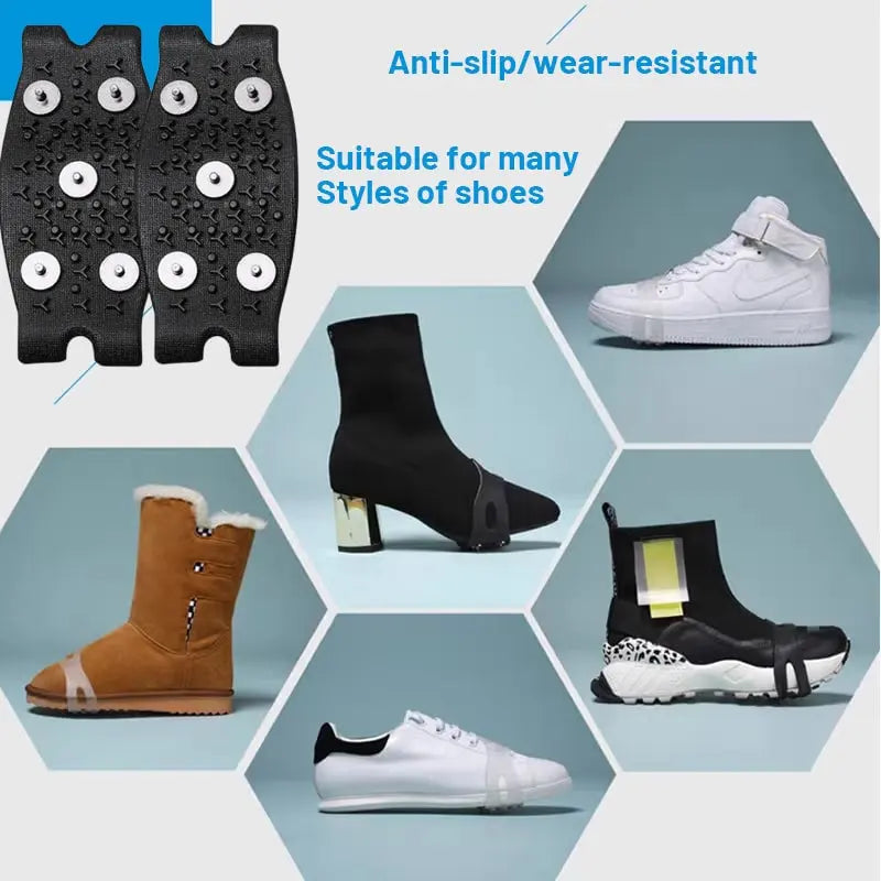 Rutschfeste Schuhüberzieher mit Stacheln für Kinder und Erwachsene