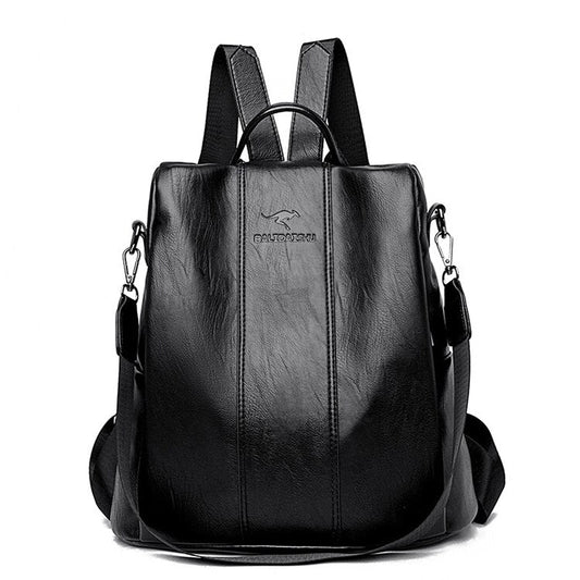 Diebstahlsicherer Lederrucksack für Damen im Vintage-Stil