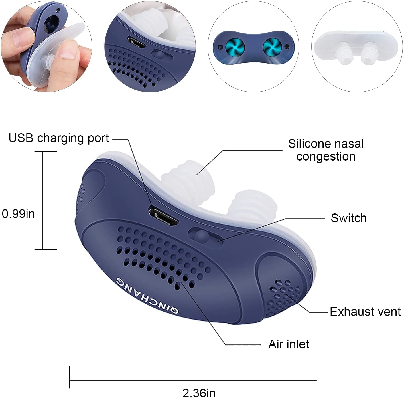 Brehn | Anti-Schnarch-Gerät | Schlauchloses, maskenloses Mikro-CPAP