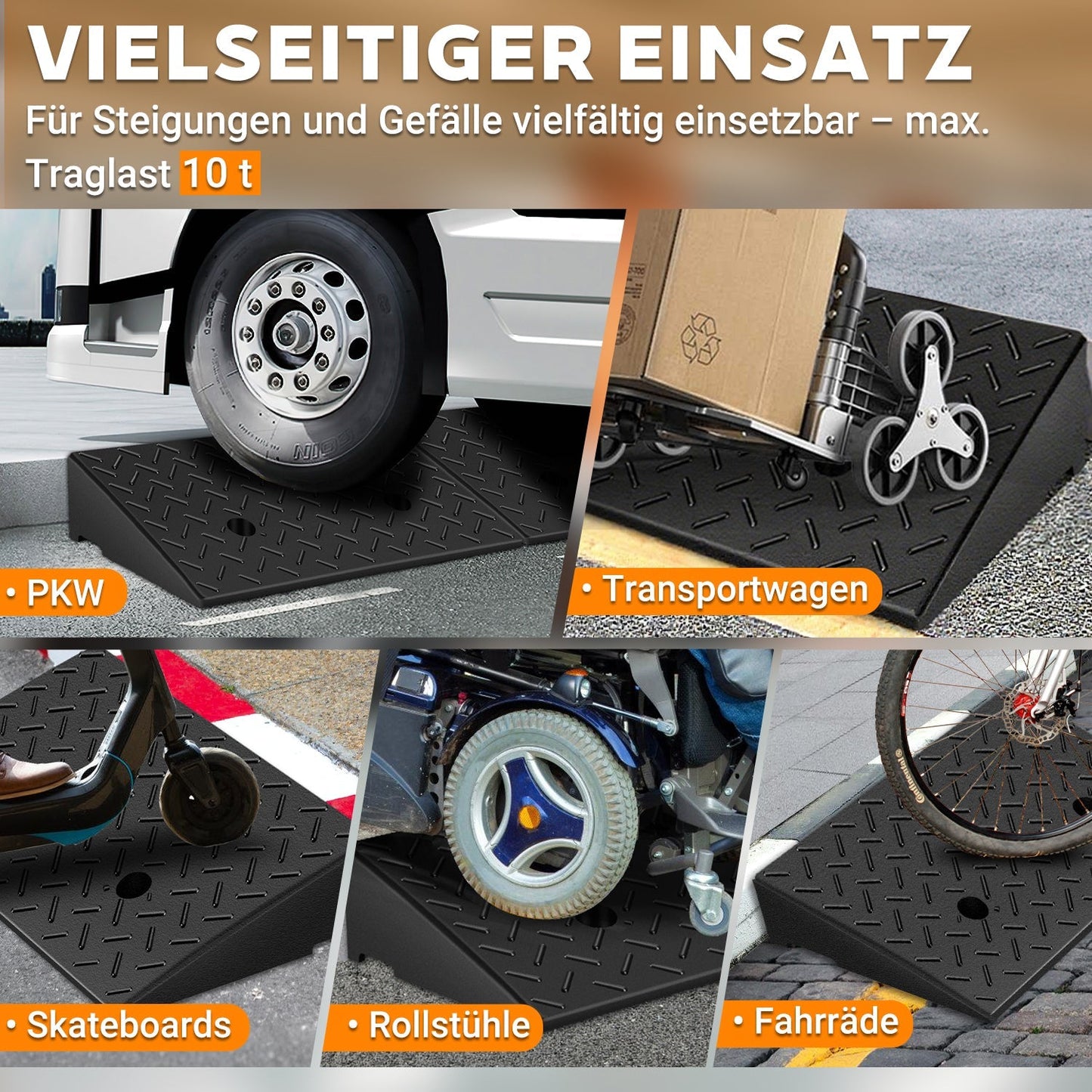 2x Auffahrrampe Fahrzeugrampe bis 10T | Brehn