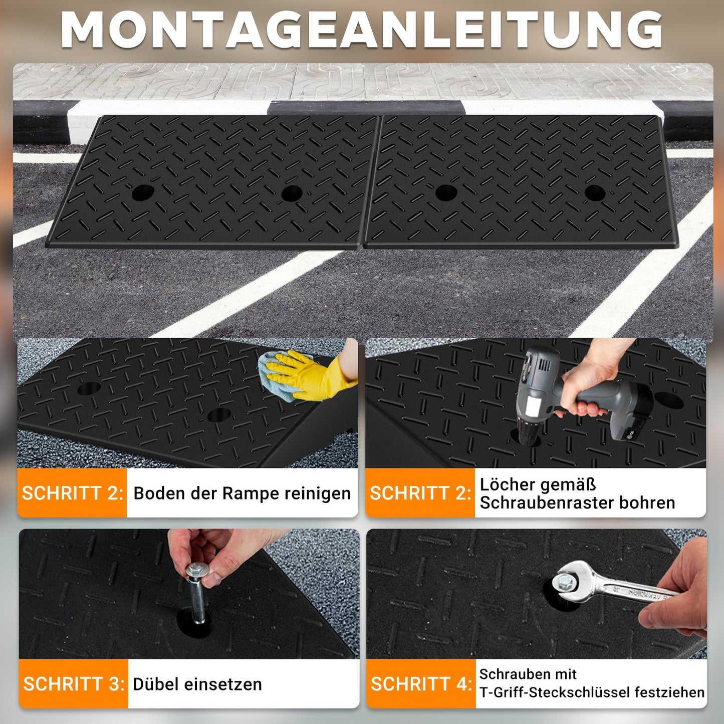 2x Auffahrrampe Fahrzeugrampe bis 10T | Brehn