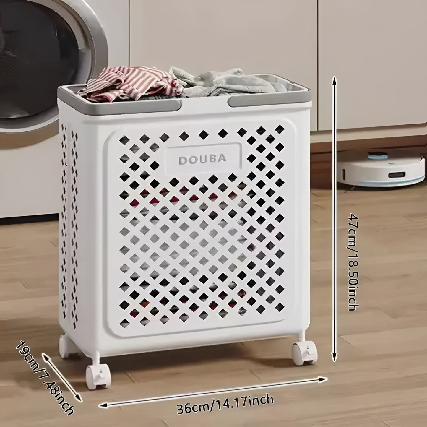 FoldaBrehne Wäschekorb mit Rollen – Platzsparend & Praktisch | Ideal für Bad & Schlafzimmer