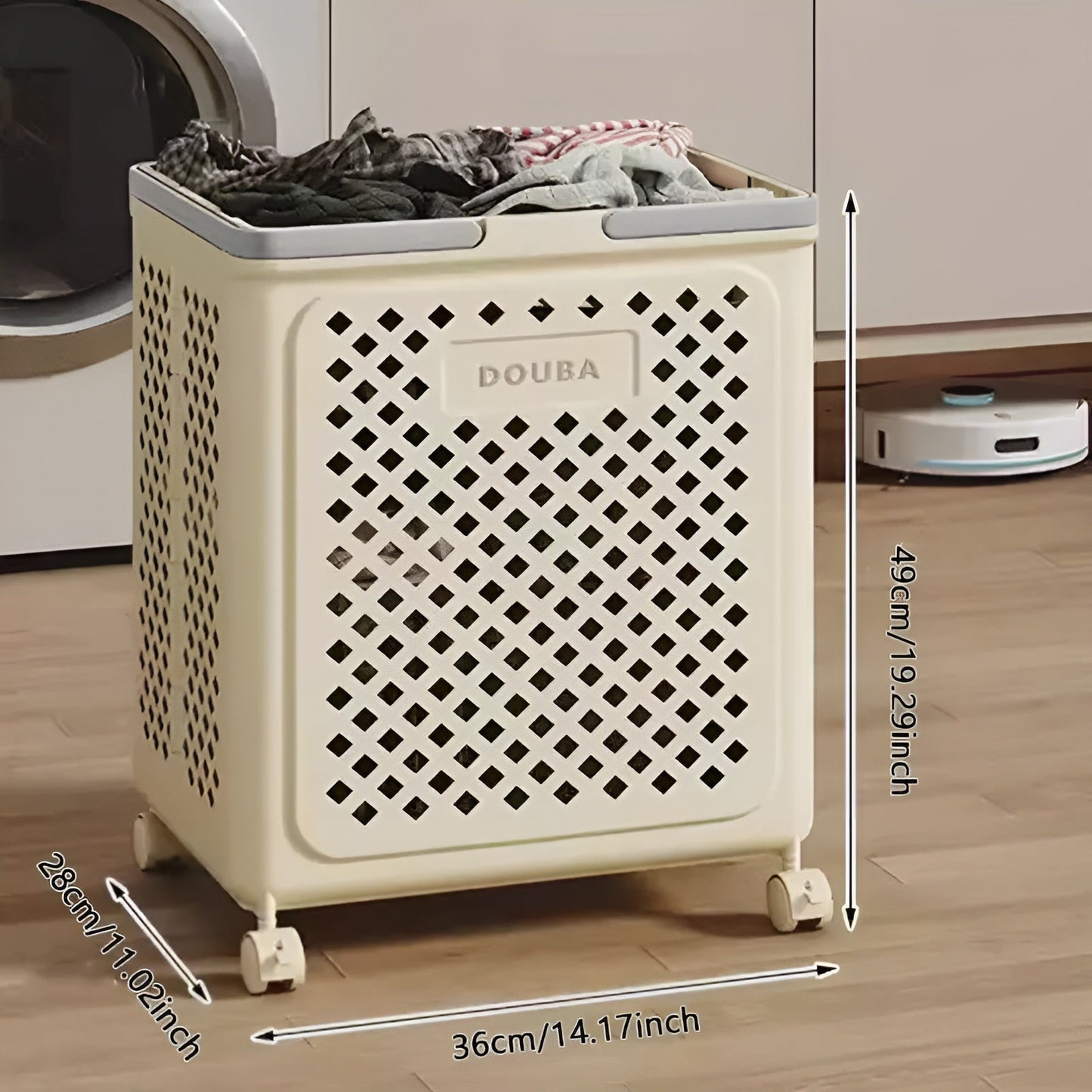 FoldaBrehne Wäschekorb mit Rollen – Platzsparend & Praktisch | Ideal für Bad & Schlafzimmer
