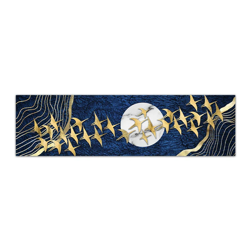 Glückbringende Goldene Vögel Im Mond Wandkunst Feine Kunst Leinwanddruck Modernes Breitformat Bild Für Über Das Sofa Kunst Für Über Das Bett