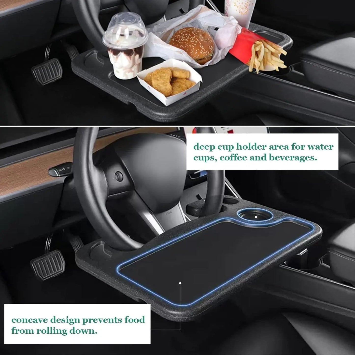 Auto Esstisch & Laptop Halter – Direkt am Lenkrad montierbar