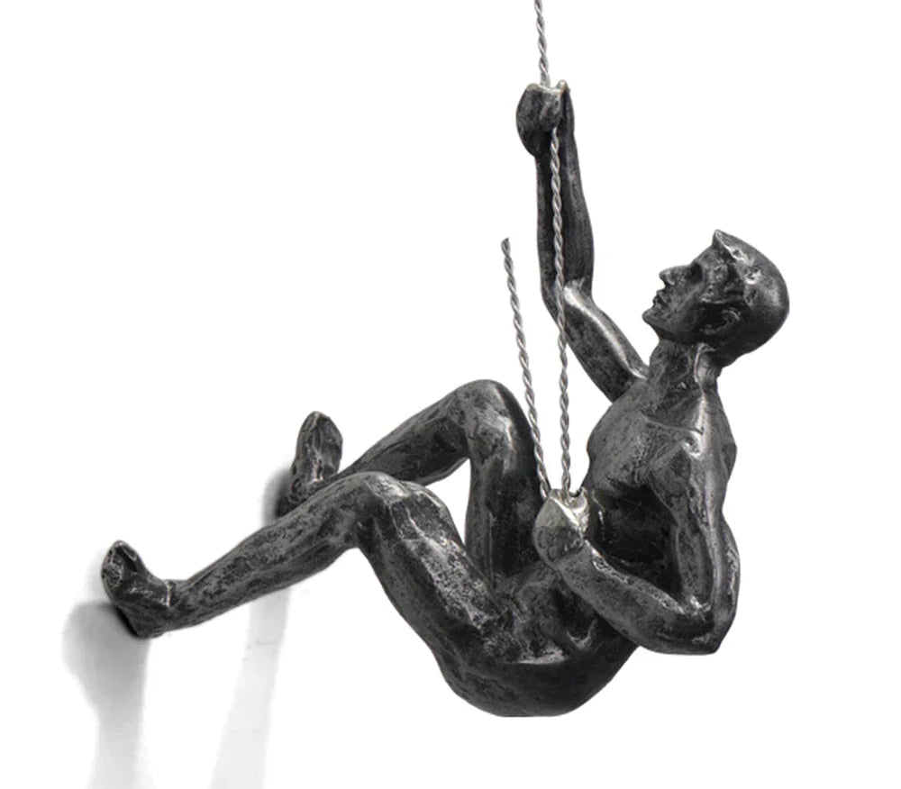 Brehn | Wandskulptur ClimbArtis | Symbol für Stärke & Wachstum | Handgefertigt aus Harz & Eisendraht