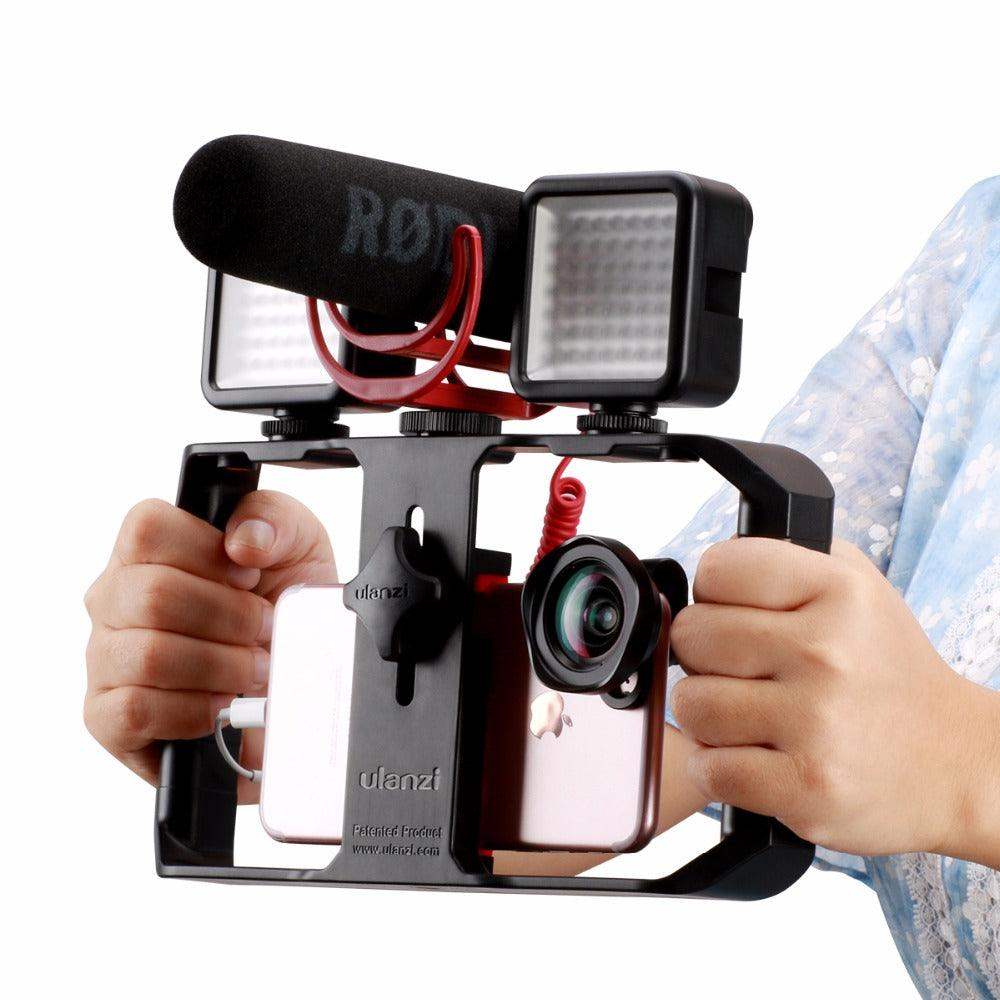VideoGrip Smartphone-Stabilisator – Professionelles Filmgehäuse mit Kaltstativanschlüssen | Brehn