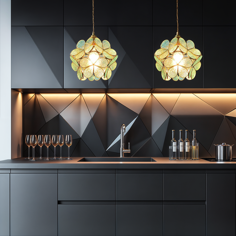 Brehn | Moderne Blumenform Glas LED Pendelleuchte