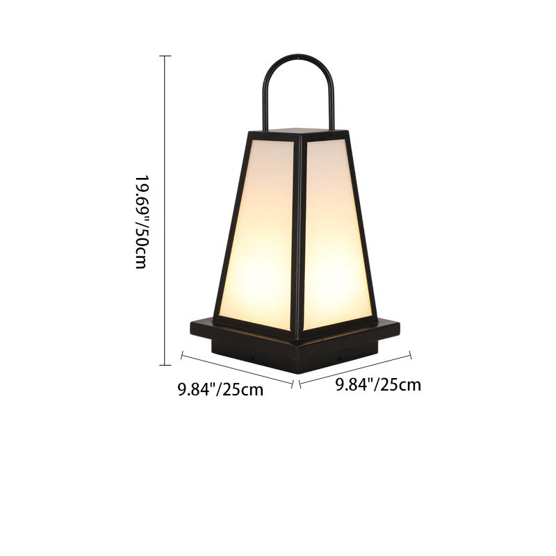 Zeitgenössische Industrielle Solar Eisen Acryl 1-Licht Außenpfostenlampe für den Garten | Brehn