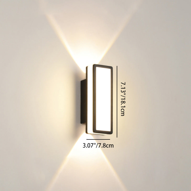 Zeitgemäße, schlichte LED-Wandleuchte aus Aluminium und Acryl, wasserdicht, für Terrassen und Außenbereiche