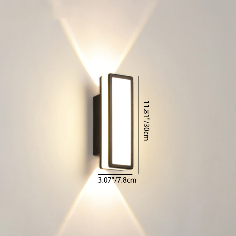 Zeitgenössische Einfachheit Aluminium Acryl LED Wasserdichte Wand Scone Lampe für Außenpatios | Brehn