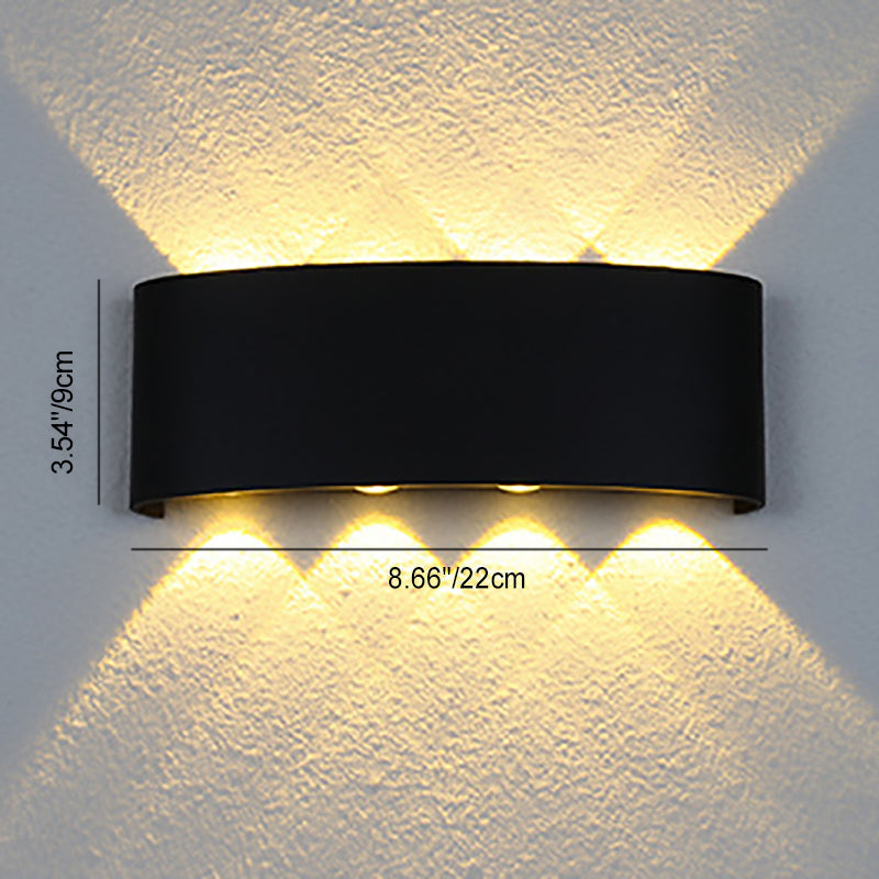 Wasserdichte LED-Wandleuchte aus Aluminium und Acryl für Terrassen