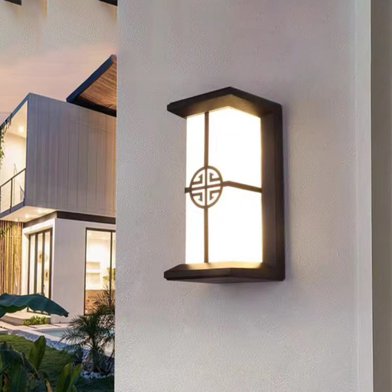 Rechteckige, wasserdichte LED-Wandleuchte aus Aluminium und Acryl für Terrassen