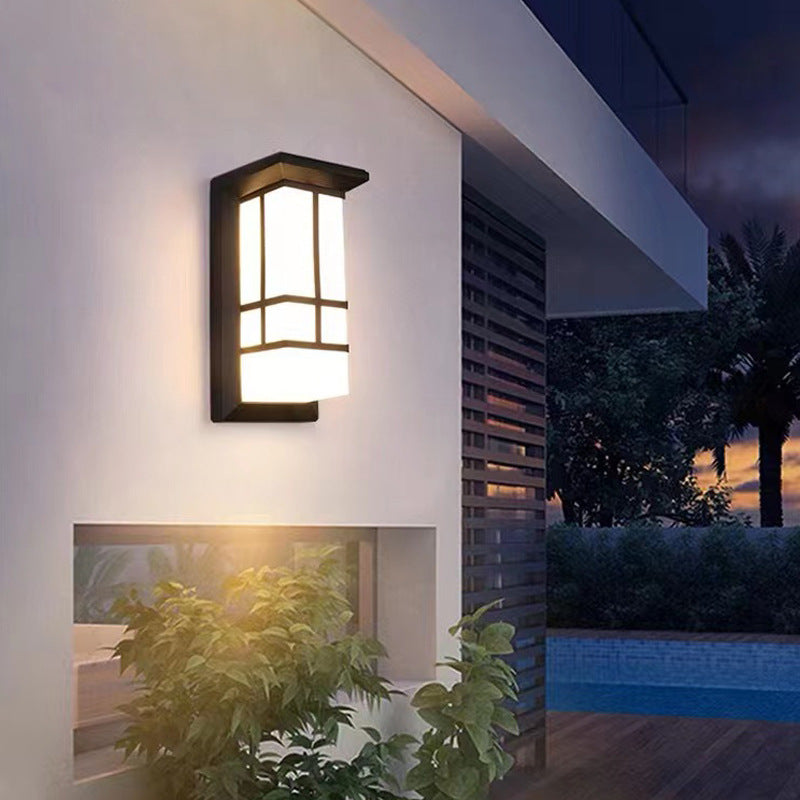 Rechteckige, wasserdichte LED-Wandleuchte aus Aluminium und Acryl für Terrassen