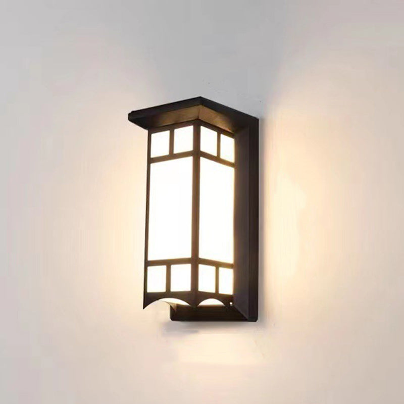 Rechteckige, wasserdichte LED-Wandleuchte aus Aluminium und Acryl für Terrassen