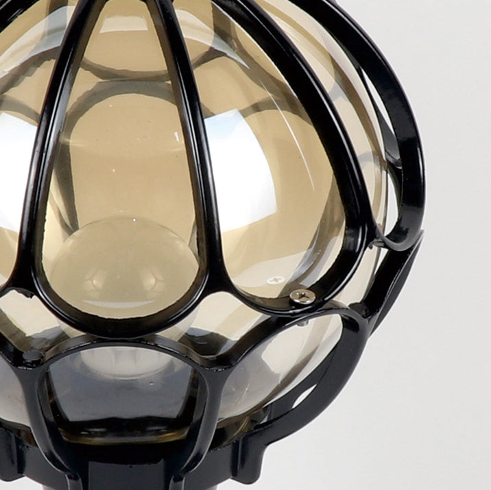 Zeitgenössische Einfachheit Runde Wasserdichte Aluminium Glas 1 - Licht Außenpfostenleuchte Für Garten | Brehn