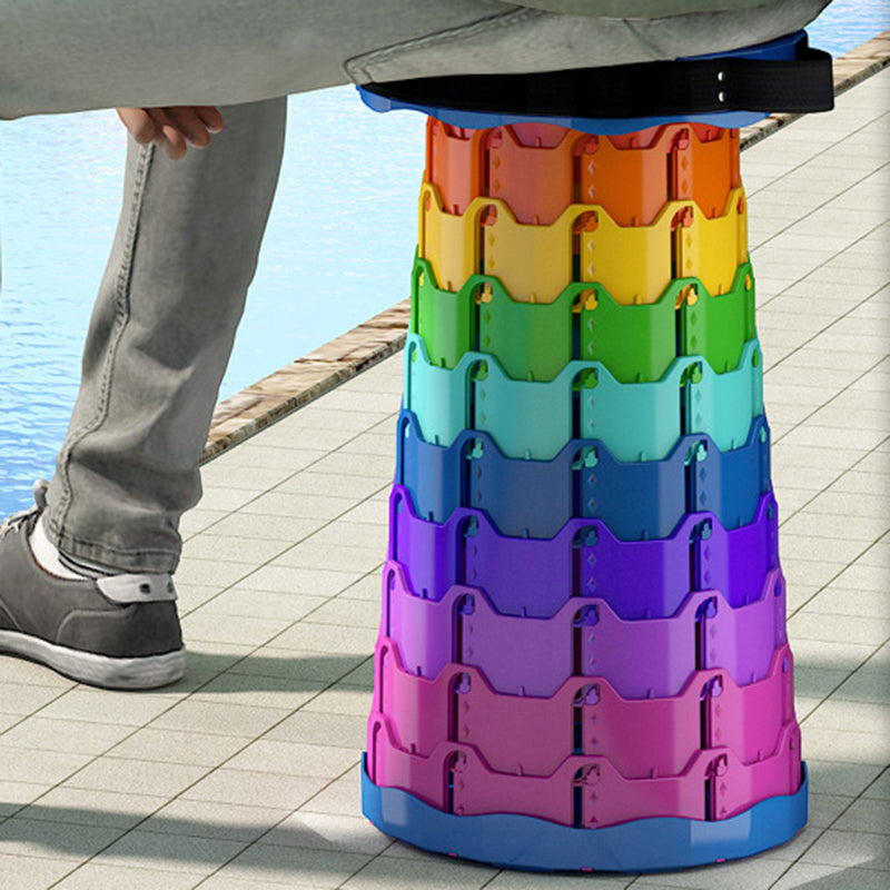 Moderner Minimalistischer Zylindrischer PP Erweiterbarer Klapphocker Für Draußen | Brehn