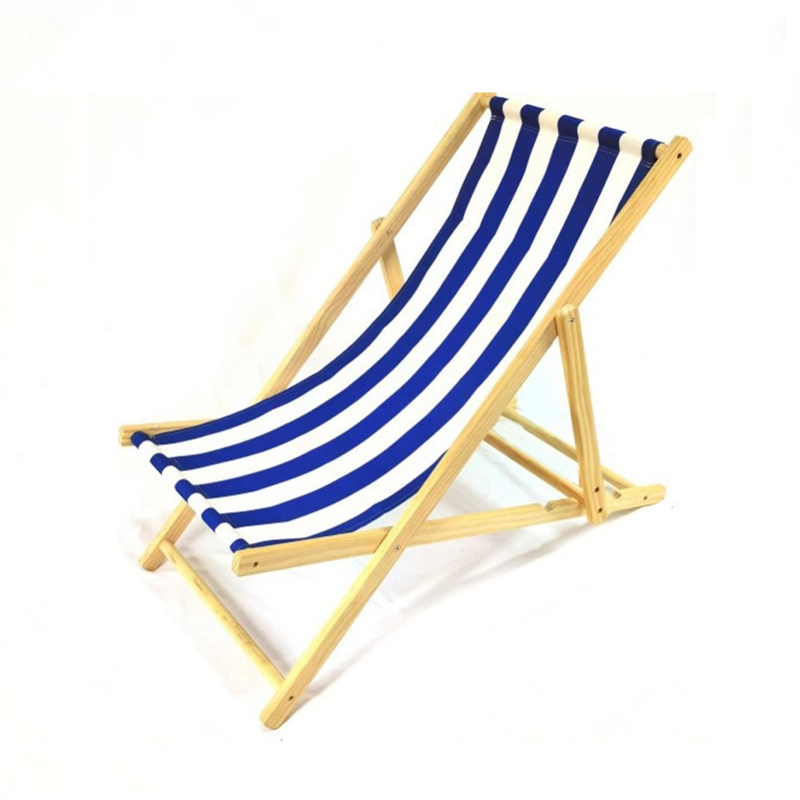 Moderner minimalistischer rechteckiger Oxford-Stoff solider Kiefernholz Outdoor-Strandstuhl faltbarer Liegestuhl mit Rückenlehne für den Außenbereich | Brehn