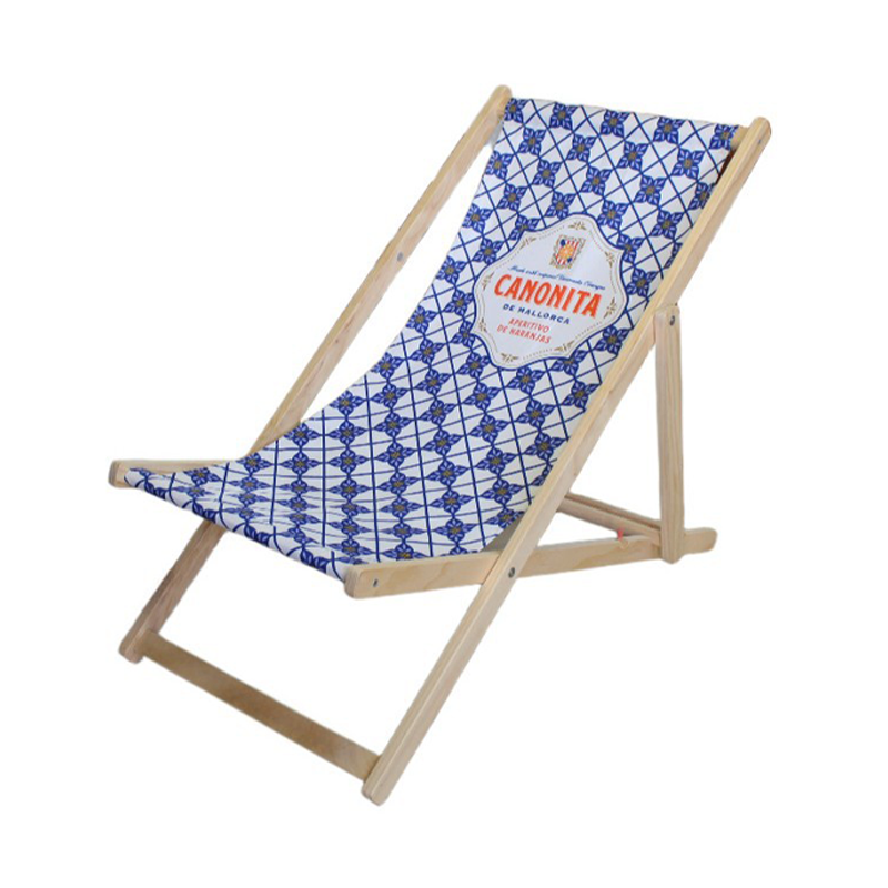 Moderner minimalistischer rechteckiger Oxford-Stoff solider Kiefernholz Outdoor-Strandstuhl faltbarer Liegestuhl mit Rückenlehne für den Außenbereich | Brehn