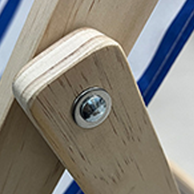 Moderner minimalistischer rechteckiger Oxford-Stoff solider Kiefernholz Outdoor-Strandstuhl faltbarer Liegestuhl mit Rückenlehne für den Außenbereich | Brehn
