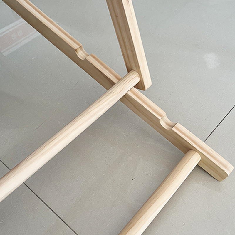 Rechteckiger Outdoor-Strandstuhl aus massivem Kiefernholz mit klappbarer Rückenlehne, bezogen mit Oxford-Gewebe, für den Außenbereich