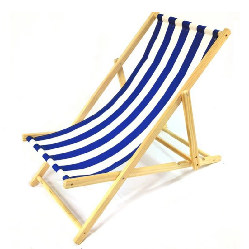 Moderner minimalistischer rechteckiger Oxford-Stoff solider Kiefernholz Outdoor-Strandstuhl faltbarer Liegestuhl mit Rückenlehne für den Außenbereich | Brehn