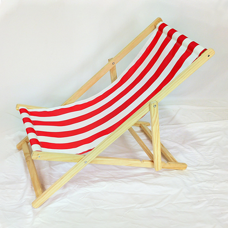Moderner minimalistischer rechteckiger Oxford-Stoff solider Kiefernholz Outdoor-Strandstuhl faltbarer Liegestuhl mit Rückenlehne für den Außenbereich | Brehn
