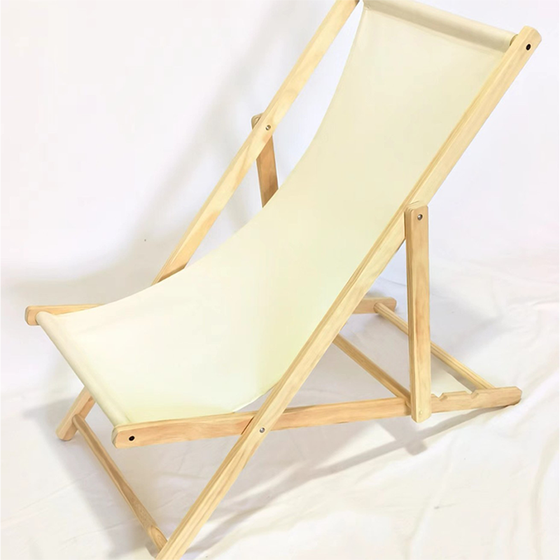 Moderner minimalistischer rechteckiger Oxford-Stoff solider Kiefernholz Outdoor-Strandstuhl faltbarer Liegestuhl mit Rückenlehne für den Außenbereich | Brehn