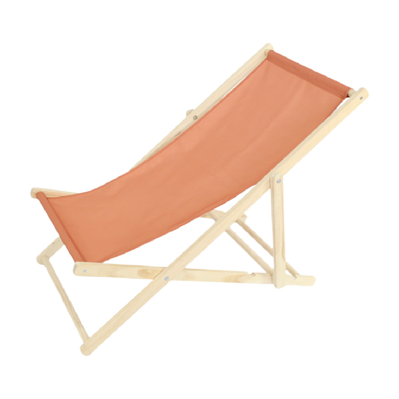 Rechteckiger Outdoor-Strandstuhl aus massivem Kiefernholz mit klappbarer Rückenlehne, bezogen mit Oxford-Gewebe, für den Außenbereich