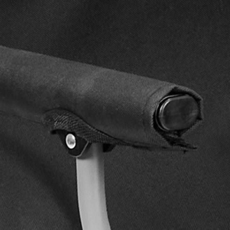Moderner Minimalistischer Quadratischer Kohlenstoffstahl Oxford-Gewebe Klappbarer Rückenlehne Armlehne Schwarzer Campingstuhl Für Draußen | Brehn
