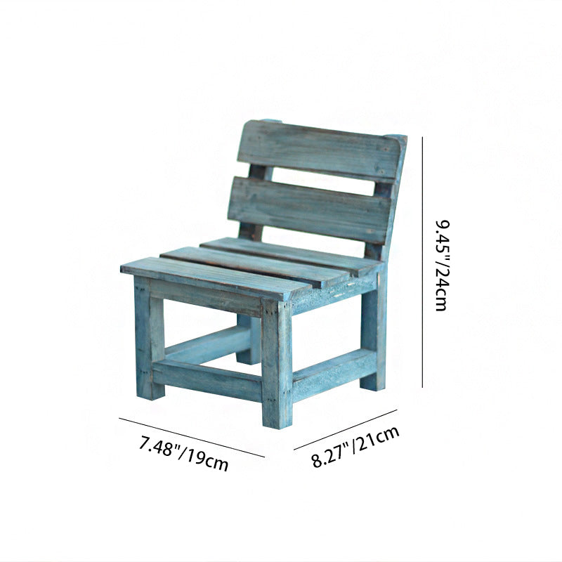 Moderner minimalistischer rechteckiger Massivholz niedriger Hocker mit Rückenlehne dekoratives Cartoon-Design für den Garten | Brehn
