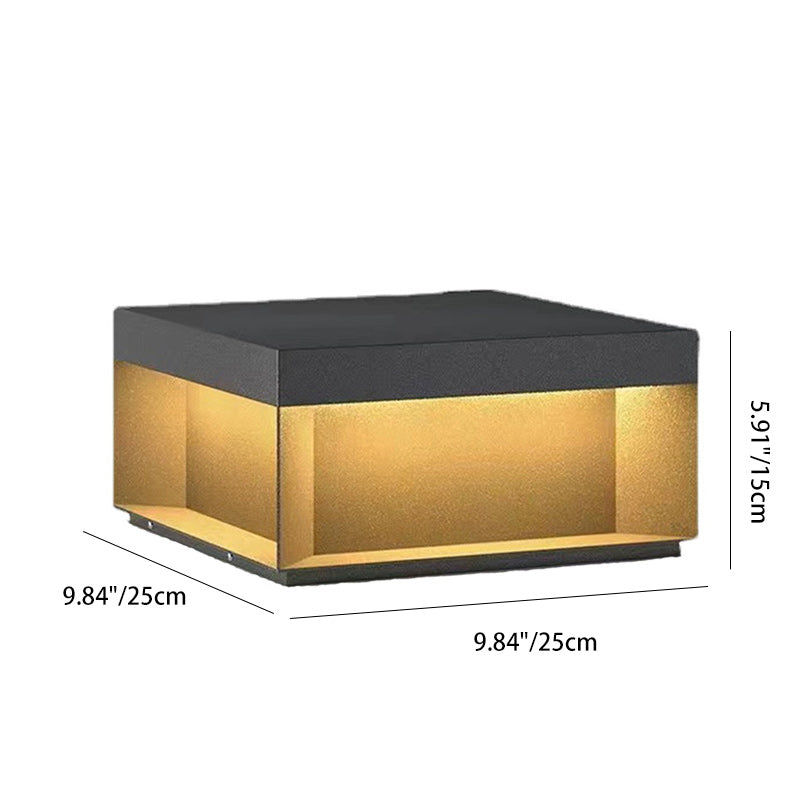 Moderne Minimalistische Edelstahl Quadratische LED Außenleuchte Mit Solar- und wasserdichten Eigenschaften Für Garten, Terrasse, Tor | Brehn