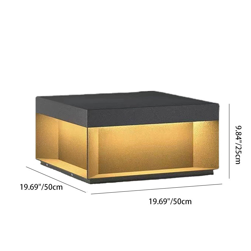 Moderne Minimalistische Edelstahl Quadratische LED Außenleuchte Mit Solar- und wasserdichten Eigenschaften Für Garten, Terrasse, Tor | Brehn