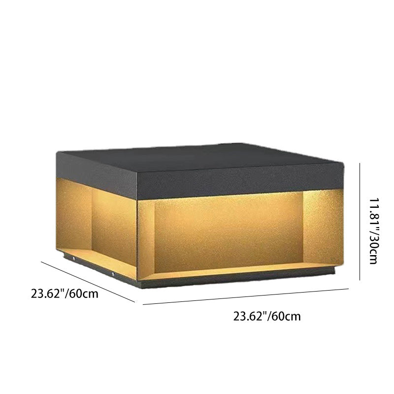 Moderne Minimalistische Edelstahl Quadratische LED Außenleuchte Mit Solar- und wasserdichten Eigenschaften Für Garten, Terrasse, Tor | Brehn