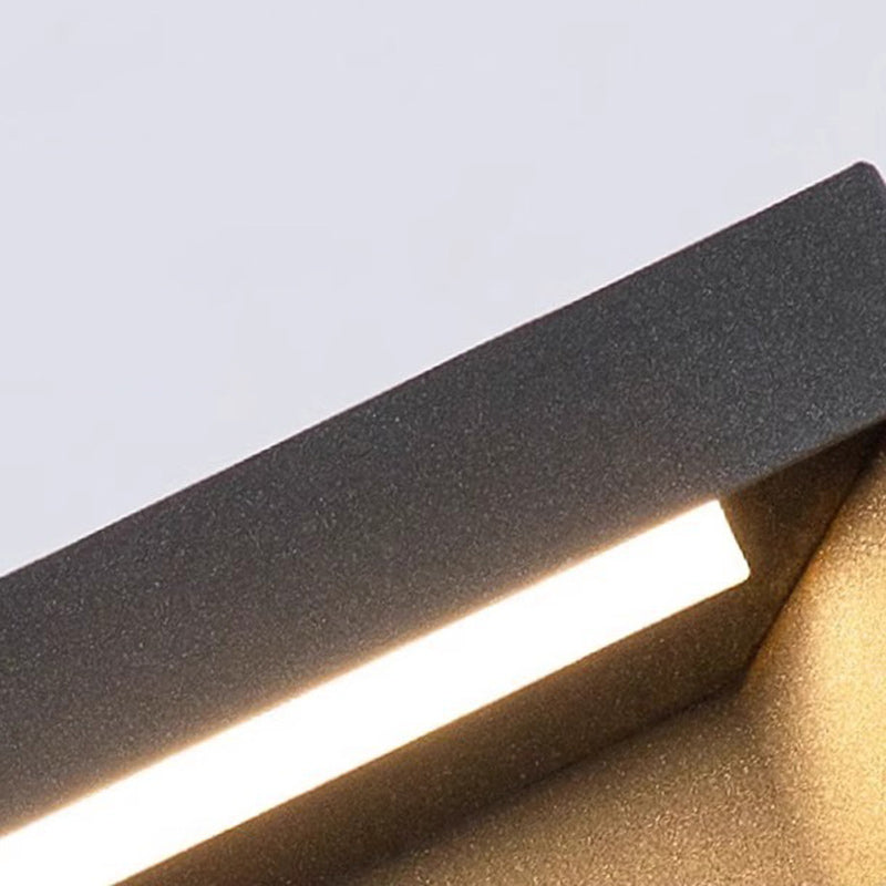 Quadratische LED-Außenleuchte aus Edelstahl mit Solar- und Wasserdichtigkeit für Garten, Terrasse und Tor