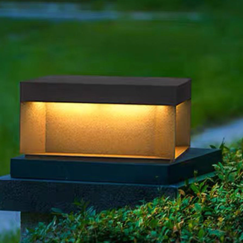 Moderne Minimalistische Edelstahl Quadratische LED Außenleuchte Mit Solar- und wasserdichten Eigenschaften Für Garten, Terrasse, Tor | Brehn