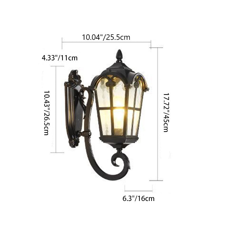 Zeitgenössische nordische Aluminium-Glas gebogene quadratische 1-Licht Wandlampe für außen | Brehn