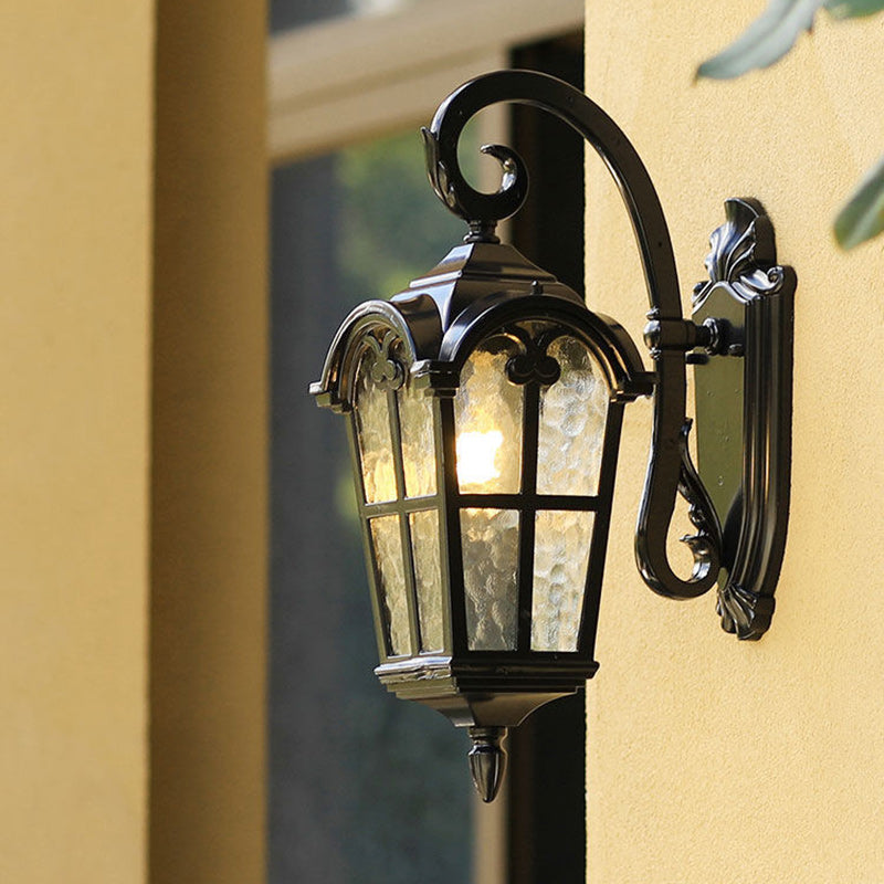Zeitgenössische nordische Aluminium-Glas gebogene quadratische 1-Licht Wandlampe für außen | Brehn
