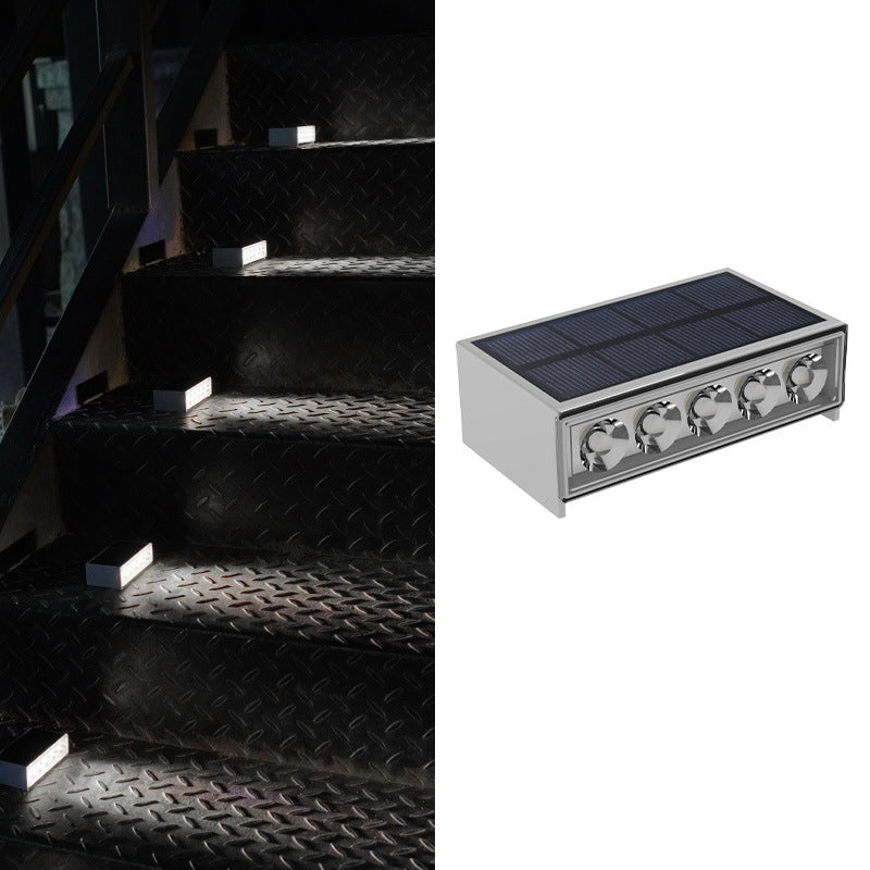 Modern Minimalist Solar Waterproof ABS PC Rectangular LED Außenstufenlicht Ideal Für Garten Und Außenpatio | Brehn