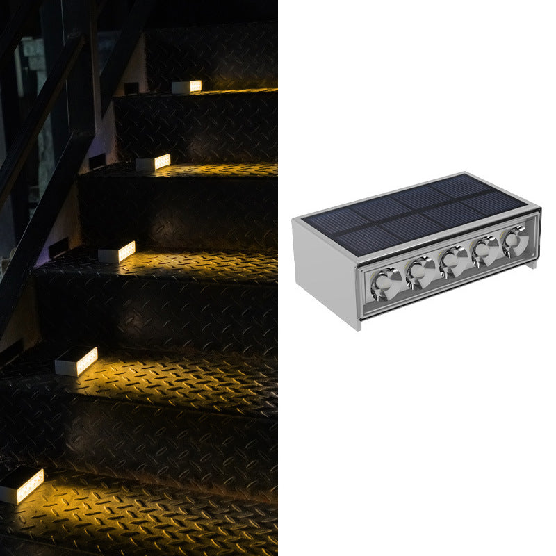 Modern Minimalist Solar Waterproof ABS PC Rectangular LED Außenstufenlicht Ideal Für Garten Und Außenpatio | Brehn