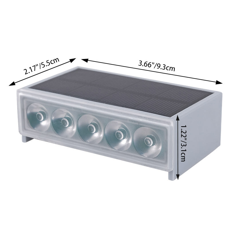 Modern Minimalist Solar Waterproof ABS PC Rectangular LED Außenstufenlicht Ideal Für Garten Und Außenpatio | Brehn