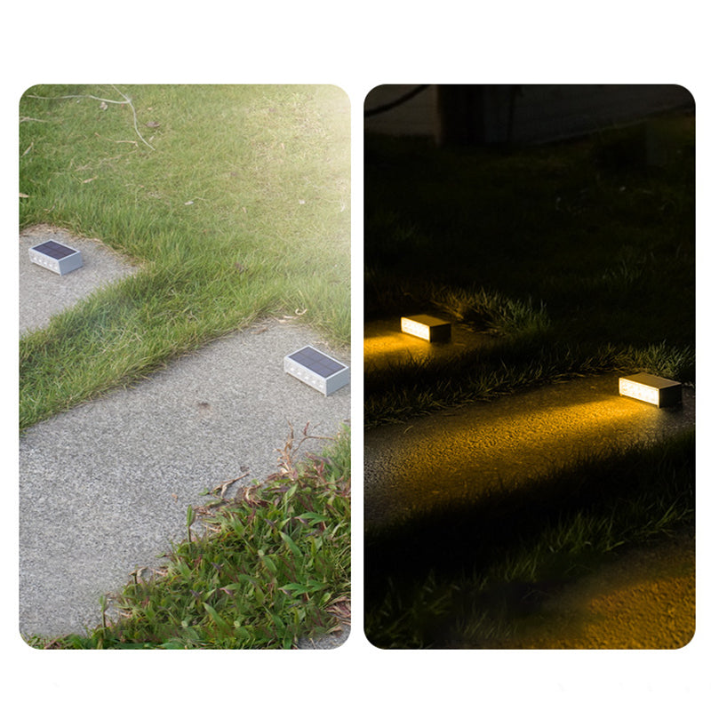 Modern Minimalist Solar Waterproof ABS PC Rectangular LED Außenstufenlicht Ideal Für Garten Und Außenpatio | Brehn