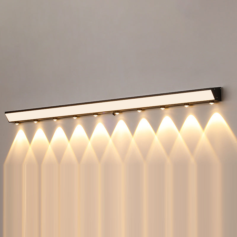 Moderner Minimalistischer Solar-Wasserdichter Bewegungsmelder Acryl Aluminium & Edelstahl Rechteckige LED Wandleuchte Lampe Für Außenpatio | Brehn