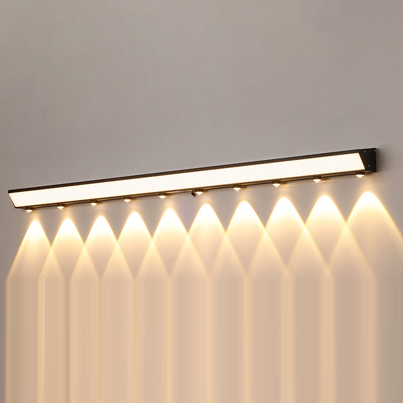 Moderner Minimalistischer Solar-Wasserdichter Bewegungsmelder Acryl Aluminium & Edelstahl Rechteckige LED Wandleuchte Lampe Für Außenpatio | Brehn